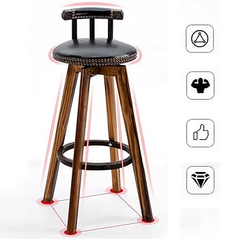 USA バースツール Amazon|背もたれとフットレストの73cmのバーのスツール - 360